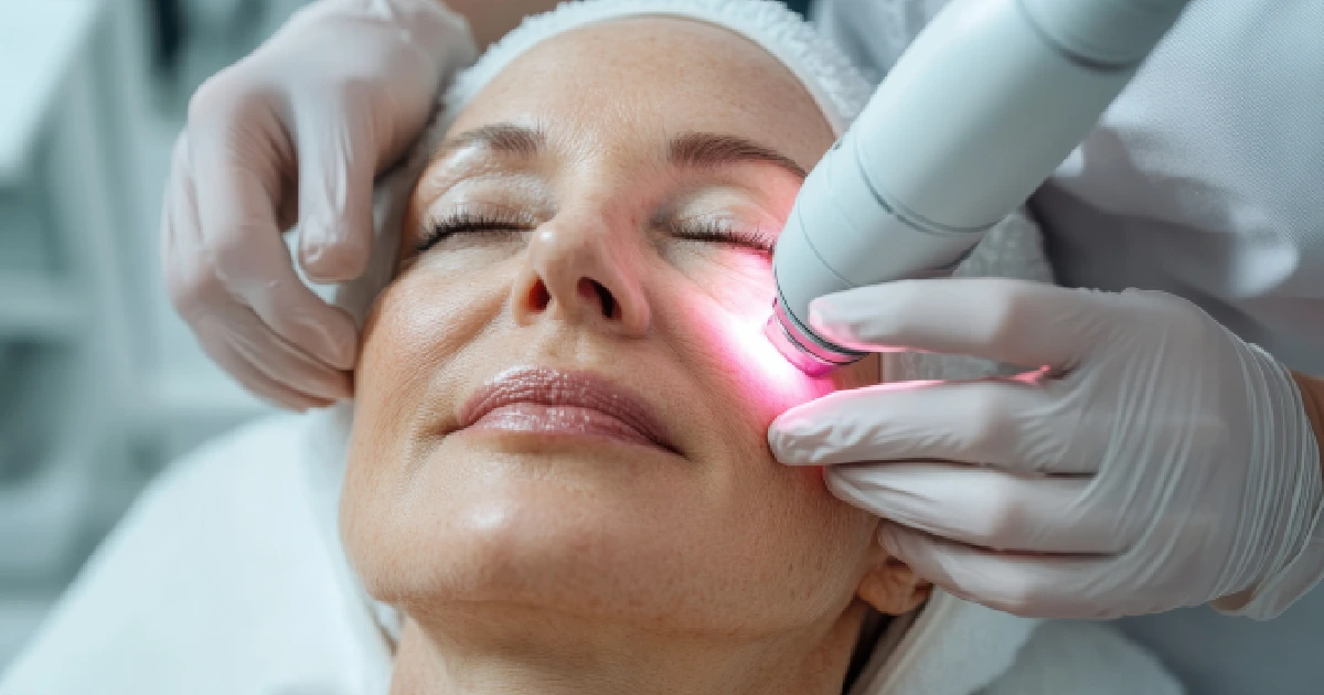 Woman Receiving PicoSure treatment in Geneva, IL