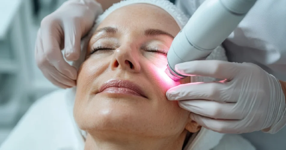 Woman Receiving PicoSure treatment in Geneva, IL
