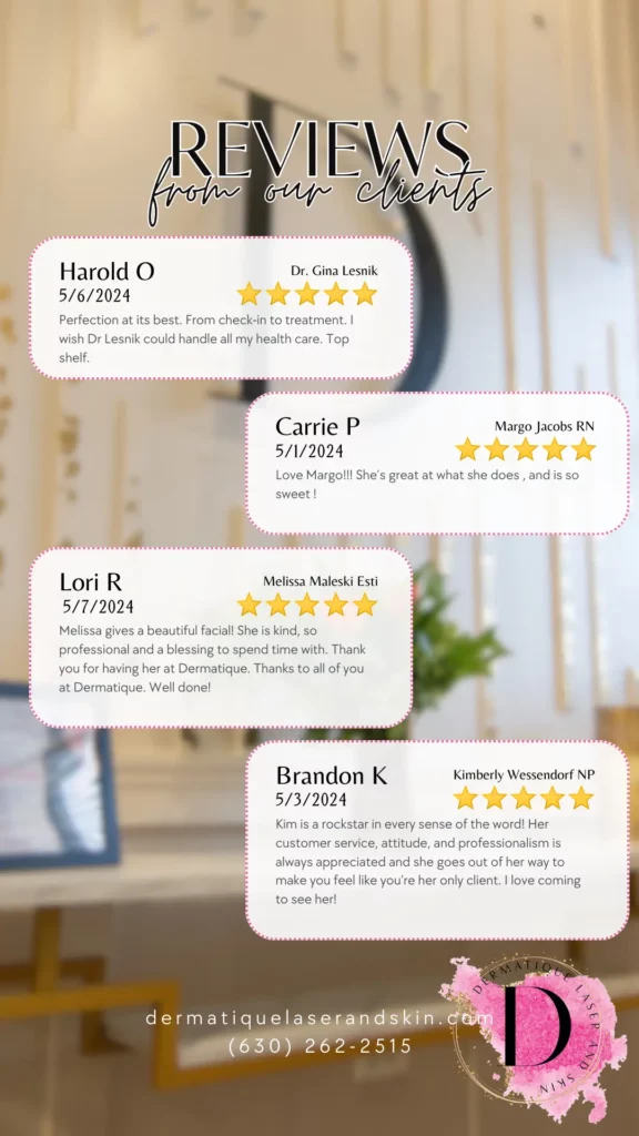 Dermatique Laser and skins testimonials
